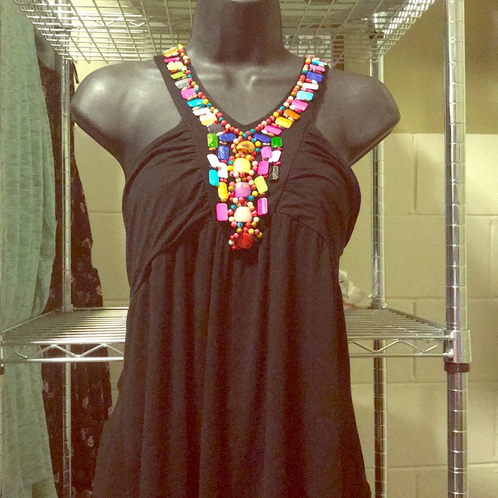 SM New York Cute tank with beaded bodice vintage